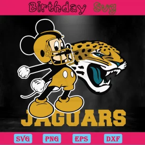 Mickey Mouse Jacksonville Jaguars Football Team, Svg Files Invert