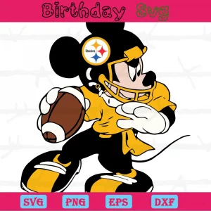 Mickey Mouse Pittsburgh Steelers Football Team, Vector Svg
