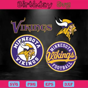 Minnesota Vikings Clipart Bundle Svg Invert