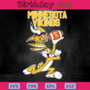 Minnesota Vikings Football Bunny, Svg Png Dxf Eps Designs Download