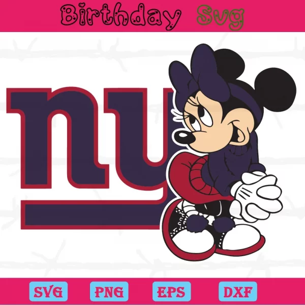 Minnie Mouse New York Giants Logo Clipart, Svg Cut Files