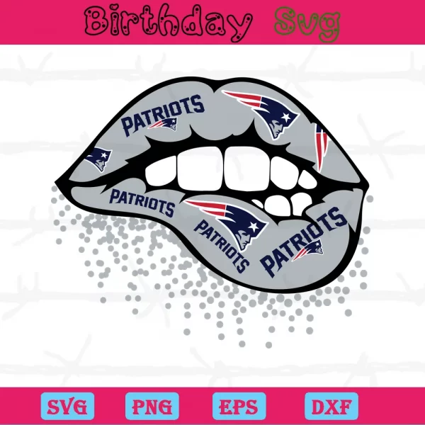New England Patriots Inspired Lips, Svg Png Dxf Eps