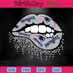 New England Patriots Inspired Lips, Svg Png Dxf Eps Invert