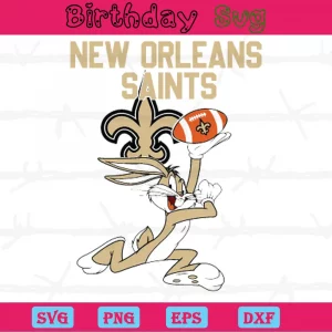 New Orleans Saints Football Bunny, Svg File Formats Invert