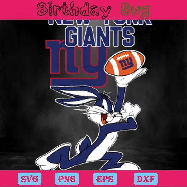New York Giants Football Bunny, Premium Svg Files Invert