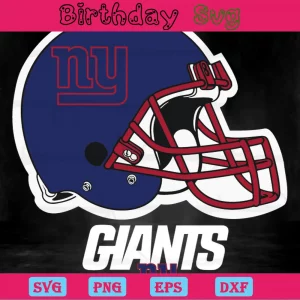 New York Giants Football Helmet Clipart, Vector Files Invert