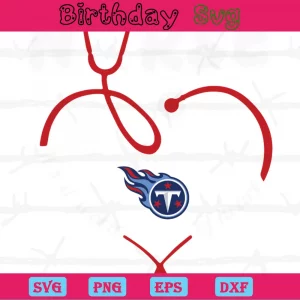 Nurse It Is A Work Of Heart Tennessee Titans, Vector Svg Invert
