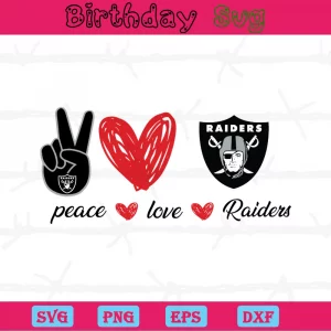 Peace Love Las Vegas Raiders, Svg Files For Crafting And Diy Projects