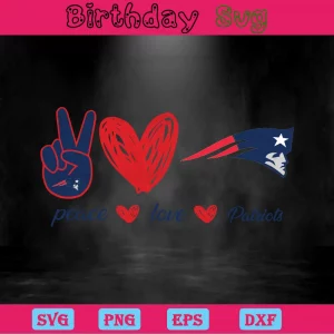 Peace Love New England Patriots Png Logo Invert