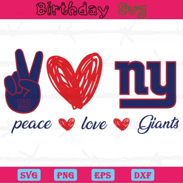 Peace Love New York Giants Logo Png