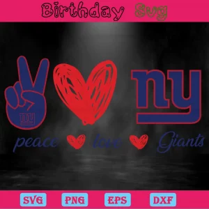 Peace Love New York Giants Logo Png Invert