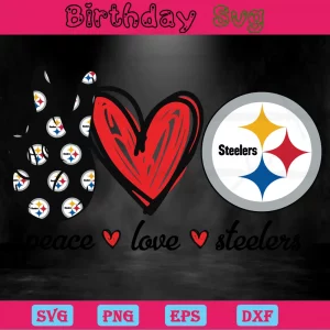 Peace Love Pittsburgh Steelers Logo Clipart, Svg File Formats Invert