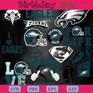 Philadelphia Eagles Logo Bundle Svg Invert