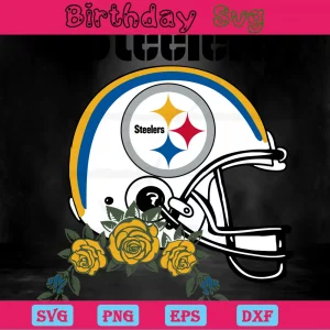 Pittsburgh Steelers Helmet Clipart, Digital Files Invert