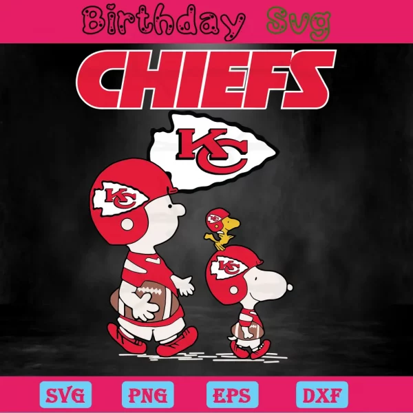 Snoopy And Charlie Brown Kansas City Chiefs, Svg Designs Invert