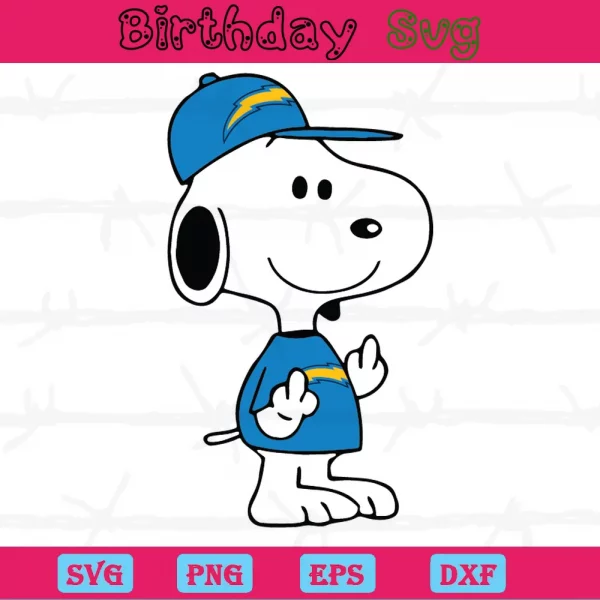 Snoopy Los Angeles Chargers Clipart, Vector Files Invert