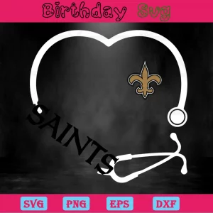 Stethoscope New Orleans Saints Football, Cutting File Svg