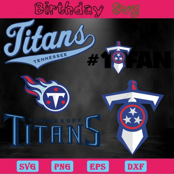 Tennessee Titans Logo Clipart, Laser Cut Svg Files Invert