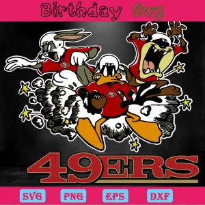 The Looney Tunes Football Team San Francisco 49Ers Clipart, Svg Files Invert