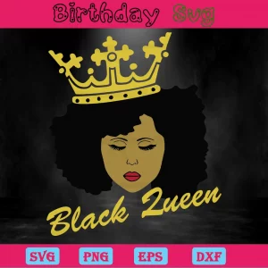 Afro Black Queen Clipart, Svg Png Dxf Eps Invert