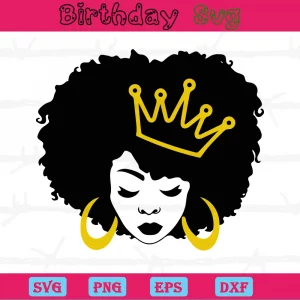 Afro Woman Silhouette, Layered Svg Files