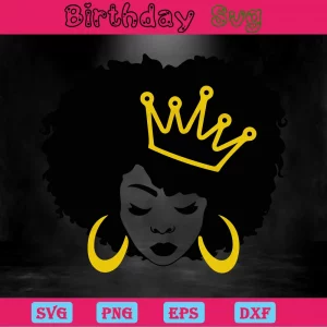 Afro Woman Silhouette, Layered Svg Files Invert