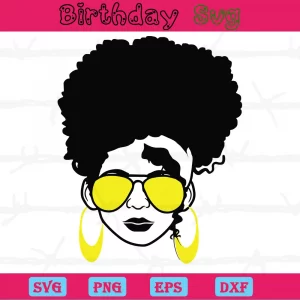 Afro Woman With Glasses, High-Quality Svg Files