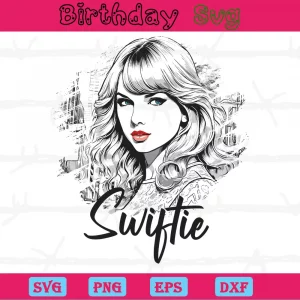 Black And White Taylor Swift Silhouette, Cutting File Svg