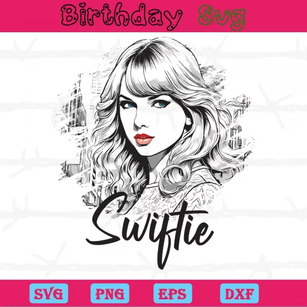 Black And White Taylor Swift Silhouette, Cutting File Svg