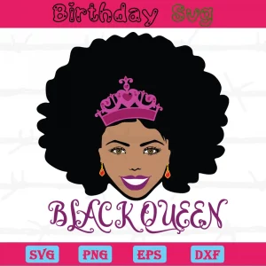Black Queen With Crown, Premium Svg Files
