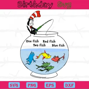 Dr Seuss One Fish Two Fish Clipart, Svg Designs