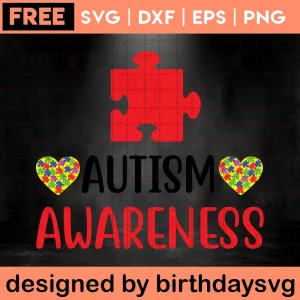 Free Autism Awareness, Svg Png Dxf Eps Designs Download Invert