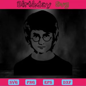 Harry Potter Black And White Clipart, Cuttable Svg Files Invert