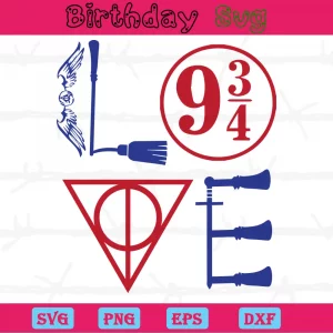 Love 9 3/4 Harry Potter, Svg Files For Crafting And Diy Projects
