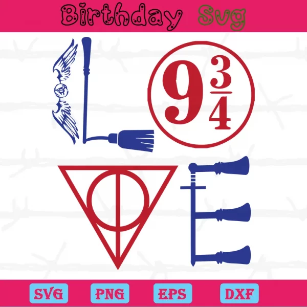 Love 9 3/4 Harry Potter, Svg Files For Crafting And Diy Projects