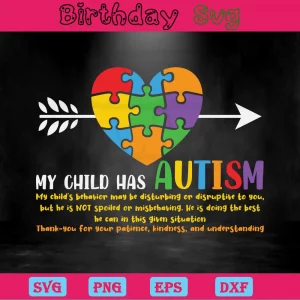 My Child Has Autism, High-Quality Svg Files