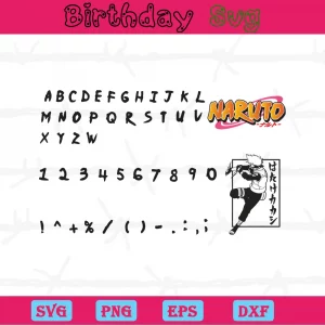 Naruto Alphabet, Svg Png Dxf Eps Designs Download