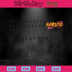 Naruto Alphabet, Svg Png Dxf Eps Designs Download Invert