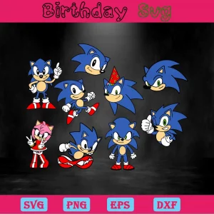 Sonic The Hedgehog Clipart Svg Bundle Invert