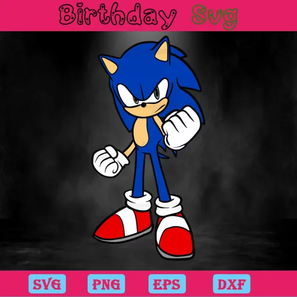 Sonic The Hedgehog, Svg Png Dxf Eps Cricut Silhouette Invert